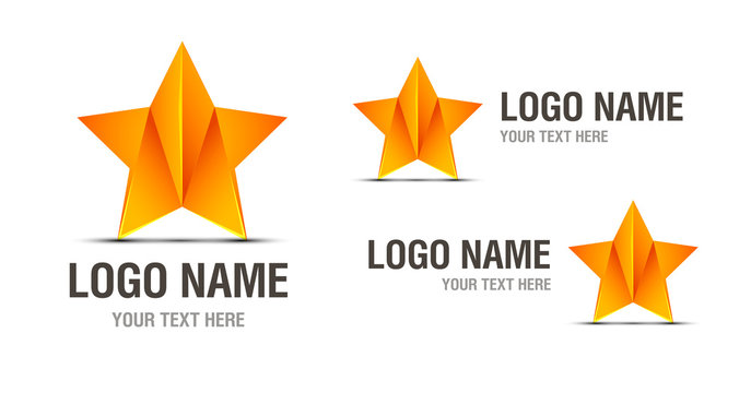 Abstract star yellow business logo design template
