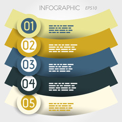 reversed arc infographic five options with big rings