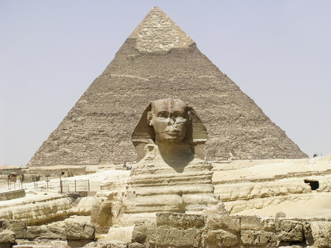 The Sphinx and Chephren Pyrami  Gizeh Egypt