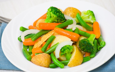 Mixed vegetables on a plate