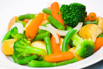 Mixed vegetables on a plate