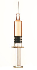 Hypodermic syringe isolated on white