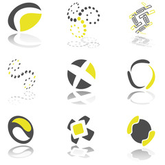 Design elements green grey