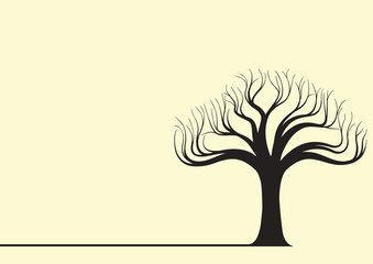 Abstract Tree Silhouette Vector