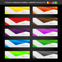 Collection banners modern, colorful background