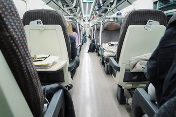 interior view of modern speed train