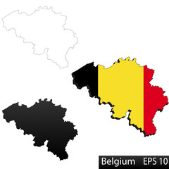 3D flag map of Belgium