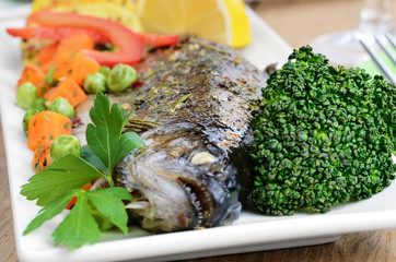 Trout with vegetables
