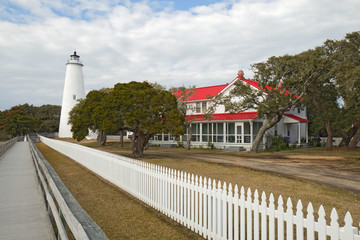 Ocracoke Island lighthouse on the Outer Banks of North Carolina