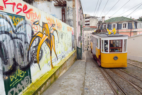 Lisbon's famous tram, Portugal