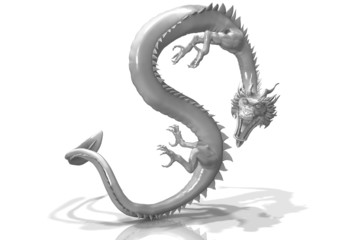 Fototapeta premium ガラスのＳ字ドラゴン