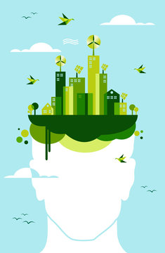 Green city people idea