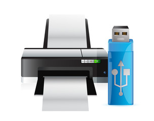 printer and usb stick