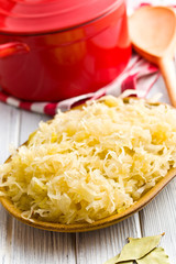 sauerkraut in ceramic bowl