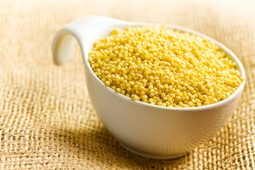 millet in ceramic bowl