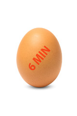 Egg with time stamp isolated on a white background