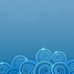 Fototapeta na wymiar Abstract blue swirly waves background