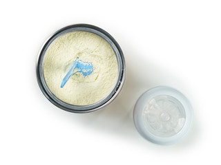 Powdered milk dairy food for baby.