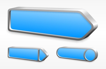 set of blue metal arrow buttons
