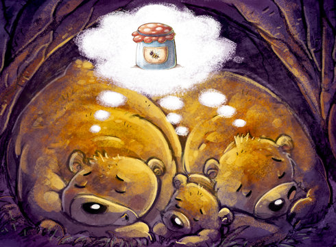 osos so&ntilde;ando con miel