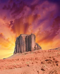 Peel and stick wall murals purple Famous landscape of Monument Valley - Utah
