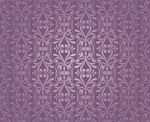 Foto op Plexiglas violet and silver  luxury vintage wallpaper © elvil