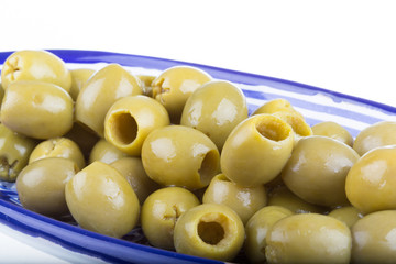 Olives over white background