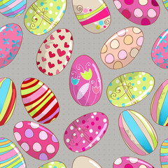 Seamless cute Easter eggs background