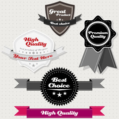 Set of vintage premium and high quality labels