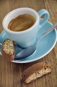 Cantuccini and caffe, espresso