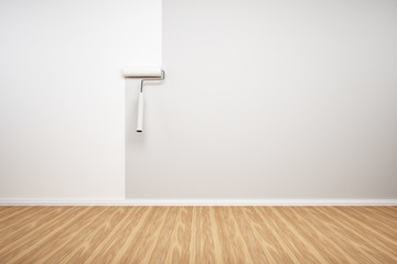 Wand wird weiss gestrichen