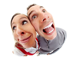 Funny people portraite caricature.