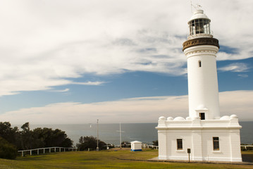 A beautiful white light house
