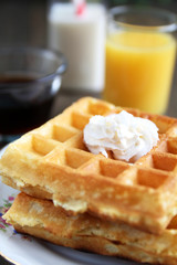 Waffles with butter