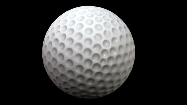 Golf ball spinning around in 3D space in a loop