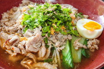 Thai noodle soup with pork