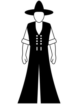 Icon eines Zimmermannes in Tracht mit hochgekrempelten &Auml;rmeln