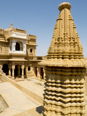 Fototapeta na wymiar Temple jain de Loudvra, Jaisalmer, Rajasthan, Inde.