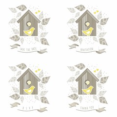 napisy ślubne dwa żółte ptaki w nowym domu