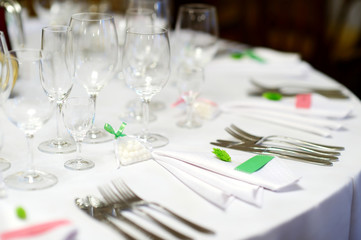 Table set for an event party