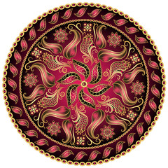 Black-purple vintage round frame