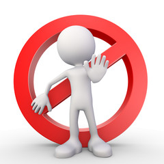 3D Minimalistic Person - No Entrance Symbol