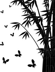 bamboo and small butterflies silhouettes
