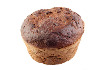 brown bread isolated on white background