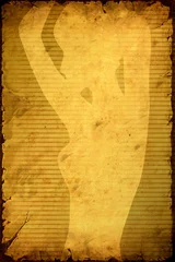 Foto op Plexiglas Vintage Poster Retro poster - silhouet vrouw