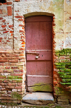 Old wood door color image