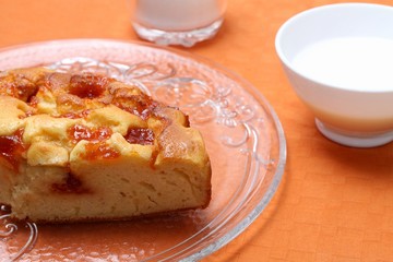 Delicious cake with jam