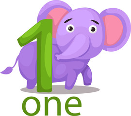 number one character with elephant