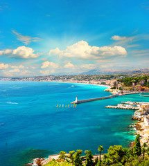 view of mediterranean resort, french riviera