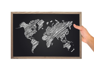 blackboard world map
